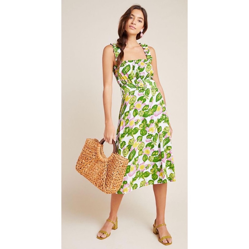 Anthropologie Faithfull Mae Belted Midi Dress